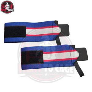 Fully Adjustable Custom Striped Fitness Training Gear Premium Quality New Trendy Wholesale Rate Blue Elastic Gym Wrist <b>Wraps</b> - Product Image 6