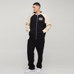 Survêtement de sport personnalisé pour hommes, ensemble de jogging color block, tenue de sport pour hommes, survêtement de course et d'entraînement imprimé camouflage pour hommes - Product Image 1