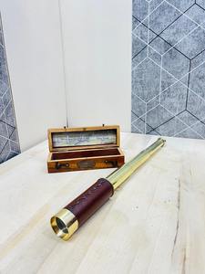 Telescopio de Latón Hecho a Mano Royal Caribbean Explorer of the Seas con Caja Redonda de Madera por OLD WORLD para ARTESANÍAS - Product Image 6