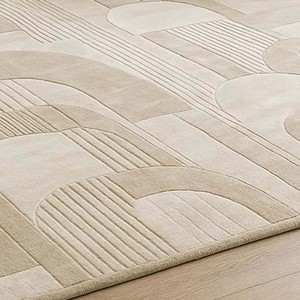 Tapis Moderne Abstrait Neutre Tufté à la Main, Doux et Gaufré, Antidérapant pour Salon, Chambre, Bureau, Hôtel - Product Image 4