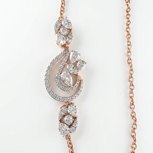 9K Rose Gold Pear & Round Lab Grown Diamond Necklace | 2.64 CT Fine Jewelry - Product Image 5
