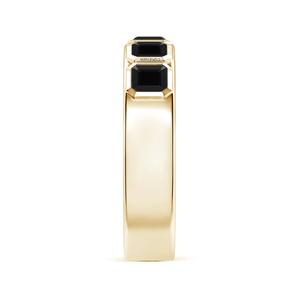 Bague minimaliste pour homme avec diamants noirs naturels taille Asscher, à porter au quotidien, or 10K 14K 18K, argent 925 935 - Product Image 3