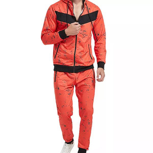 Solid Front Zip Winter Breathable Lightweight 100% Cotton <b>Men</b> Plus Size Loose Fit Soft Fleece Tracksuit Set Custom Logo - Product Image 3