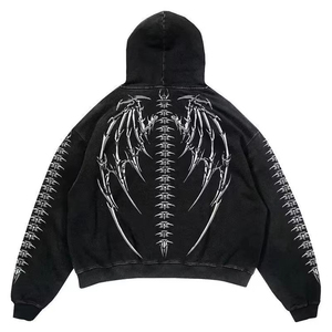 Oversized Crop Hoodie <b>Men's</b> 100% Cotton French Terry Solid Color <b>Pullover</b> With Pocket And Sleeve Details Autumn Wear - Product Image 4