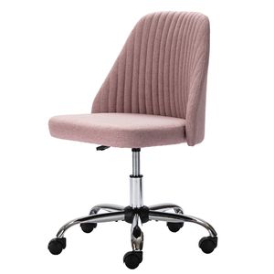 Vanity <b>Chair</b> Armless Swivel <b>Desk</b> <b>Chair</b> with Wheels Adjustable Fabric <b>Makeup</b> <b>Chair</b> Comfortable Home Office Task Computer <b>Chair</b> - Product Image 1