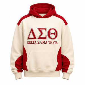 Sudadera con Capucha Delta Sigma Theta, Roja y Blanca, Manga Raglán, Felpa, Unisex, Informal, para Otoño - Product Image 2