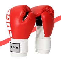 Gants de boxe Muay Thai Pro Sanda 10oz-16oz en cuir PU, logo personnalisé, antidérapants, respirants, avec fermeture de haute qualité