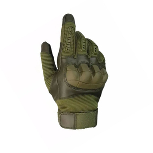 Gants tactiques pour hommes à doigts entiers, vert olive, polyester, antidérapants, compatibles écran tactile, légers, avec fermeture auto-agrippante - Product Image 5