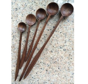 Cuillère de cuisine en bois à long manche de style japonais et coréen, design mignon, vaisselle pour le thé et le café, idéale pour les mariages - Product Image 5