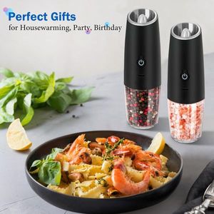 Electric Rechargeable Salt Pepper Grinder Set LED Light Adjustable Coarseness One-Hand Operated Spice Shaker for <b>Kitchen</b> for - Product Image 6