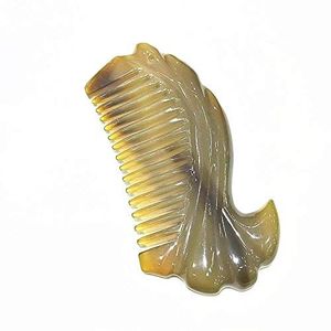 Peine de cuerno natural hecho a mano para desenredar el cabello y masajear suavemente el cuero cabelludo, herramienta profesional para el cuidado del cabello - Product Image 4