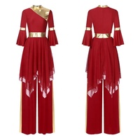 Tenue de danse de louange liturgique pour femmes Robe avec pantalon large pour la danse lyrique moderne Valse Ballroom Church Choir