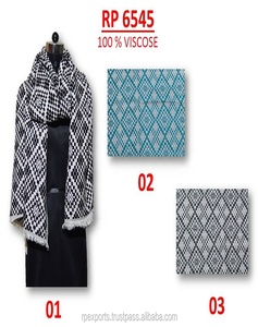 2024 Stylish Newest Custom Printed 100% Viscose Jacquard Color Blocked Design Sustainable Other <b>Scarves</b> Shawl Hijab <b>for</b> <b>Women</b> - Product Image 1