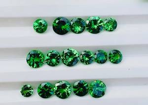 Granate Tsavorite Suelto, Granate Verde Tsavorite, Gemas Redondas con Corte Facetado, Granate Tsavorite al por Mayor, Granate Tsavorite de Buena Calidad, Verde Esmeralda - Product Image 4