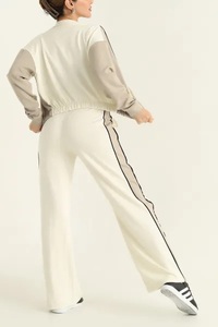 Women's Color Blocking 2 1 Fleece Tracksuit Set Full Length Zipper Fly Casual Loose Fit Breathable Polyester Cotton Winter Wear - Product Image 5