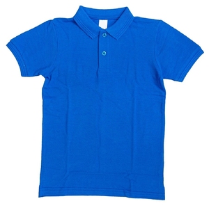 เสื้อโปโลเด็กผู้ชายสีฟ้าอ่อน ผ้าฝ้าย สำหรับชุดนักเรียนประถม แขนสั้น ผ้าถัก - Product Image 5