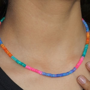 Multi <b>Opal</b> Shaded <b>Necklace</b> Multi <b>Opal</b> Shade Bead <b>Necklace</b> Elegant Multi <b>Opal</b> Shaded Jewelry <b>Necklace</b> Handmade Multi <b>Opal</b> Tone - Product Image 1