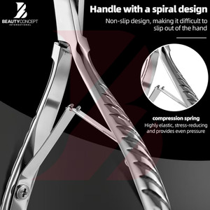 Cortacutículas de Acero Inoxidable con Mango Texturizado, Cortador de Uñas de Precisión para Manicura y Pedicura, Herramientas de Belleza - Product Image 5
