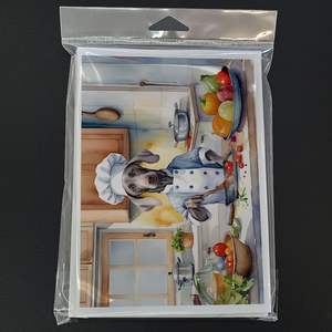 Whimsical A7 Tamaño 5x7 Weimaraner Chef Tarjetas de notas en blanco Paquete de 8 con sobres para saludos - Product Image 3
