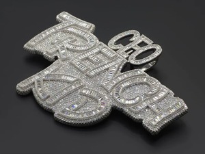 Fully Iced Out Letter <b>Pendant</b> Solid 925 <b>Silver</b> Hip Hop Customized <b>Initial</b> VVS Moissanite Custom Name Letter <b>Pendant</b> For Gifts - Product Image 4