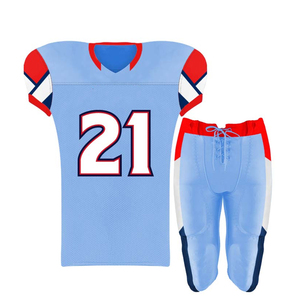 Ensembles d'uniformes de football américain en gros, haute qualité, grandes tailles, manches courtes, imprimés, antibactériens, logo personnalisé - Product Image 1
