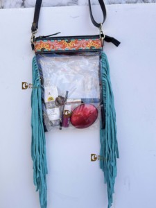 Bolso Transparente con Flecos de Cuero Tallado a Mano, Elegante y Multiusos, Color Turquesa para Mujer - Product Image 2