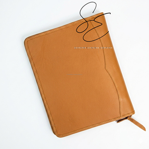 Vintage Tooled Leather Portfolio <b>Folder</b> Hair On Cowhide <b>A4</b> Organizer Zipper Case Turquoise Edge Corporate Business Padfolio - Product Image 5