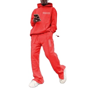 Trajes Deportivos de Felpa de Algodón de Alta Calidad, Lavados con Ácido, Casuales, de Invierno, para Hombre, Ligeros, Transpirables, Pantalones Lisos - Product Image 1