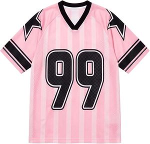 เสื้อเจอร์ซีย์ผู้ชายลายกราฟิก Y2K คอกว้างทรงหลวมสไตล์สตรีทแวร์ เสื้อยืดโอเวอร์ไซส์ตัวเลข เสื้อท็อปส์ฤดูร้อน - Product Image 1
