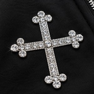 Sweat-shirts et sweats à capuche pour hommes grande taille, effet délavé soleil et délavé à l'acide, à épaules tombantes, unis, avec strass, personnalisables - Product Image 5