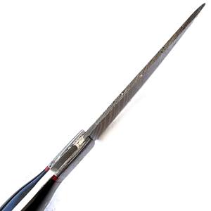 มีดล่าสัตว์เหล็กดามัสกัสพรีเมียม ด้ามจับทำจากเขาแกะ มีดสำหรับกิจกรรมกลางแจ้งและการใช้งานทางยุทธวิธี ขายส่งราคาพิเศษ - Product Image 5