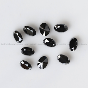 เพชรทรงรีสีดำขุ่นธรรมชาติขนาด 5 x 3.5 มม. คุณภาพดี สำหรับทำเครื่องประดับแบบกำหนดเอง เช่น แหวน จี้ ต่างหู - Product Image 3