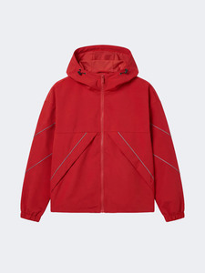 <b>Mens</b> <b>Red</b> Windbreaker Tracksuit Set Oversized Hooded Jacket and Cargo Jogger Pants Lightweight Streetwear Sportswear Outfit Water - Product Image 1