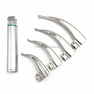 Set de Laringoscopio de Fibra Óptica de Acero Inoxidable Macintosh con 4 Hojas Curvas Veterinarias ORL CE OEM ODM Medivolve MI-600131 - Product Image 1