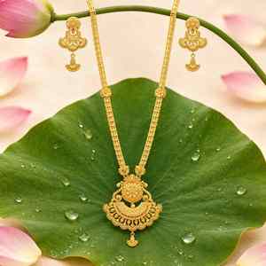 Juego de Joyería Larga de Novia al Estilo Dubái, Oro de 14K, 18K y 24K, Joyería de Moda, Diseño Turco Tradicional, Venta al Por Mayor - Product Image 3