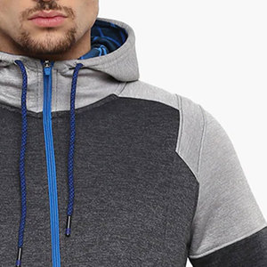 Sudadera Gris con Cierre para Hombre, Corte Regular, Color Sólido, Tejido de Punto, Informal, para Otoño, Transpirable, Diseño de Cuello Redondo - Product Image 4