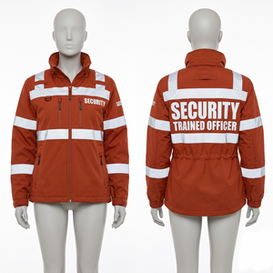 Chaqueta de Seguridad con Capucha Unisex Naranja, Lona de 300 GSM, Impermeable, Cinta Reflectante, Logotipo Personalizado, Transferencia Térmica, Bordado, Ropa de Trabajo - Product Image 1