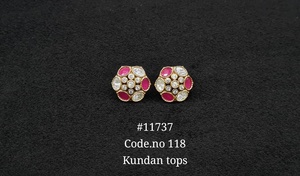 Pendientes de Aro Kundan 11737, Pendientes Chapados en Mehandi, Pendientes Étnicos de Latón con Forma de Flor, Joyería Estilo Kundan para Mujer, Regalo para Fiesta - Product Image 4