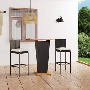 Ensemble de bar de jardin noir - Product Image 1