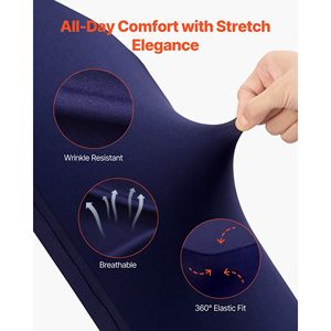 50 Pcs Navy Blue Polyester Spandex <b>Chair</b> <b>Covers</b> <b>Stretch</b> Flat-Front Slipcovers for Wedding Party <b>Dining</b> or Banquet <b>Chairs</b> - Product Image 3