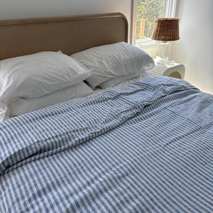 2026 Trendy Design Linen Sheet Sets Luxury Hotel 5 pcs 1 Duvet Cover 1 <b>Flat</b> 1 Fitted Sheet 2 <b>pillow</b> cases Sets - Product Image 2