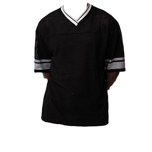 Maillot de football unisexe noir en mesh, col en V, sans manches, respirant, en polyester, uniforme toutes saisons, vêtements de sport pour adultes, nom d'équipe personnalisé - Product Image 3