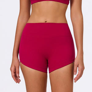 Women OEM ODM Yoga Shorts High Waist Workout Shorts <b>Tummy</b> <b>Control</b> Gym Shorts Running Fitness Shorts Stretch Athletic Yoga Shorts - Product Image 1