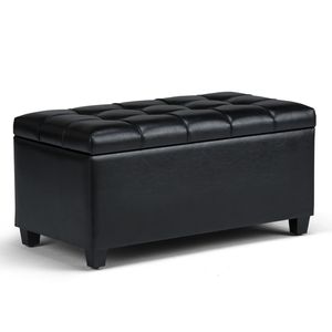 Panca contenitore Midnight Black Sienna: Sgabelli e pouf eleganti - Product Image 1