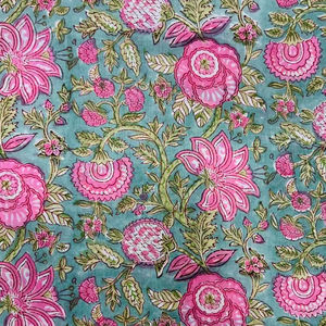 Tissu en coton imprimé au bloc, tissu imprimé au bloc de Jaipur, tissu imprimé au bloc Sanganeri, fabricant OEM en gros - Product Image 5