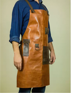 Men & Women High Quality Leather <b>Work</b> Restaurants Workshop <b>Apron</b> With Leather Pockets Kitchen Cooking <b>Apron</b> Barber BBQ - Product Image 5