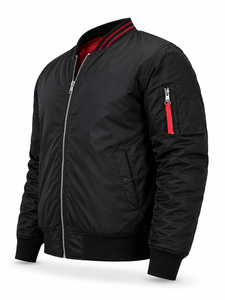 High Quality Wholesale Winter <b>Men's</b> High Street Style Stand Collar Quick Dry Nonwoven Nylon <b>Suede</b> Zipper Solid Pattern <b>Jacket</b> - Product Image 1