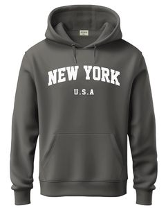 Sudadera con Capucha para Hombre, Nueva York, EE. UU., Algodón, Felpa Francesa, Estilo Casual, Estampado Frontal, Corte Regular, para Otoño - Product Image 1