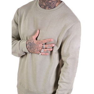 Custom Winter 100% Cotton <b>Sweat</b> suit <b>Set</b> for Men Oversized Crewneck Sweatshirt Jogger with Print Pattern Fleece Tracksuit - Product Image 5