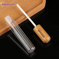 Tube d'emballage vide pour brillant à lèvres, transparent, rond, 5 ml, avec couvercle en bambou – Fournisseur d'usine